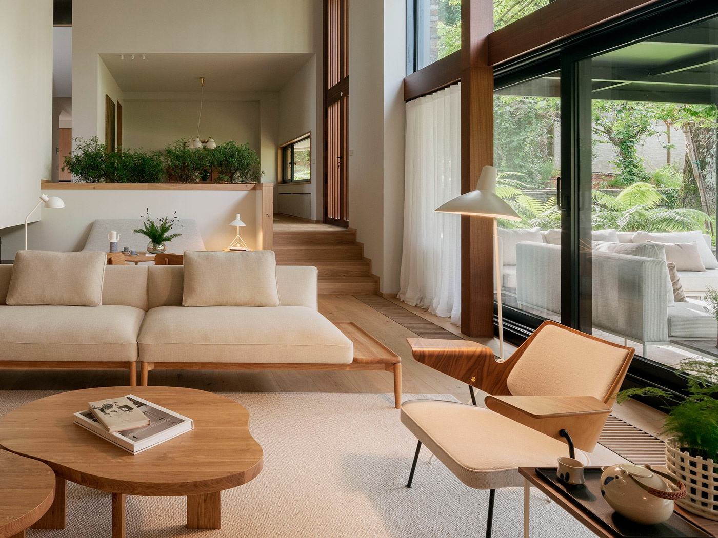 Luxury interior living space with intelligent home integration